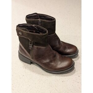 Josef Seibel Ankle Boots Womens EU 37 US 6 - 6.5 Brown Green Leather Suede Lined